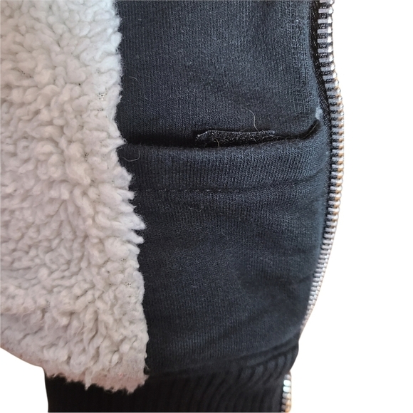 Bruzer NAIT black white zip-up long-sleeved hooded sweater COZY with thumb holes - Picture 7 of 11